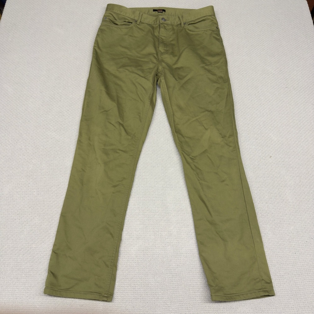 Quince Pants Mens 32x30 Green Cotton Comfort Stretch Traveler 5 Pocket Chino